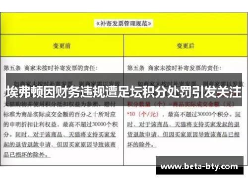 埃弗顿因财务违规遭足坛积分处罚引发关注